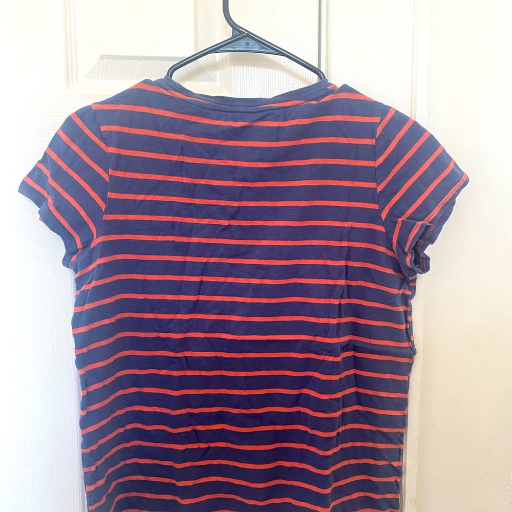 Blue and orange waist length shirt